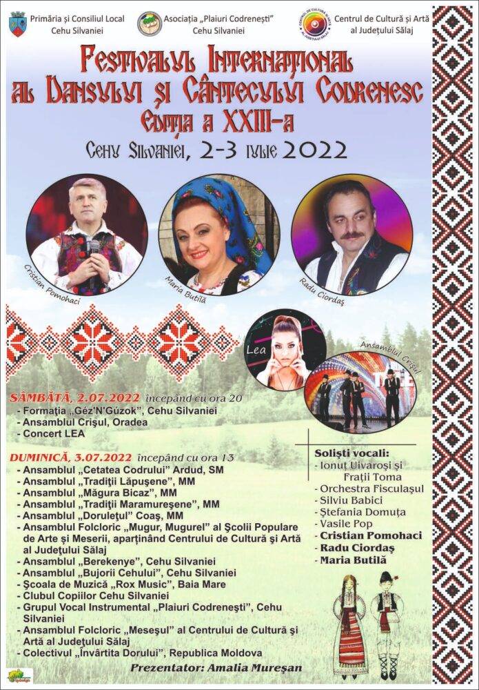 O nouă ediție a Festivalului Dansului și Cântecului Codrenesc la Cehu Silvaniei