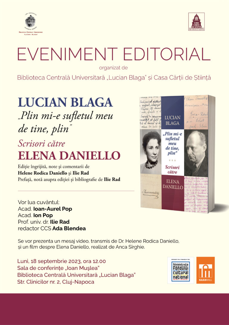 Lansare de carte Lucian Blaga, Scrisori către Elena Daniello