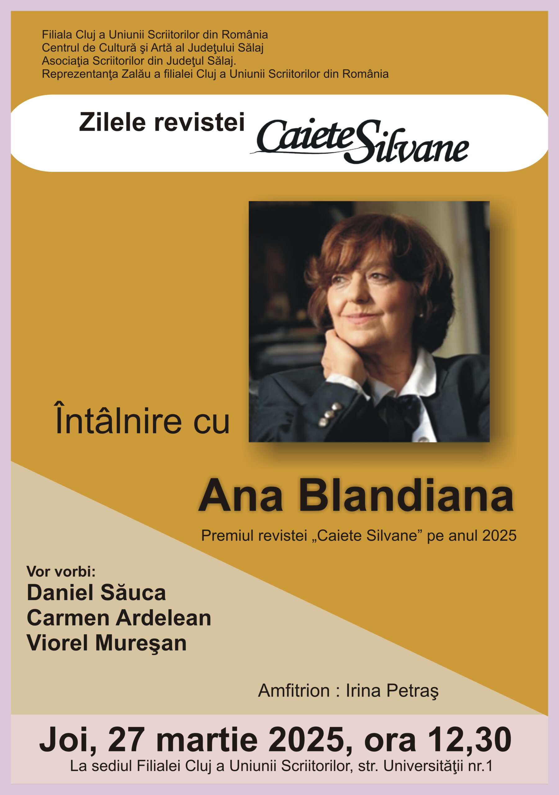 Ana Blandiana, Premiul revistei „Caiete Silvane” pe anul 2025